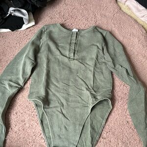 Waffle knit body suit